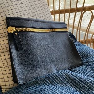 India Hicks Black Zipper Clutch